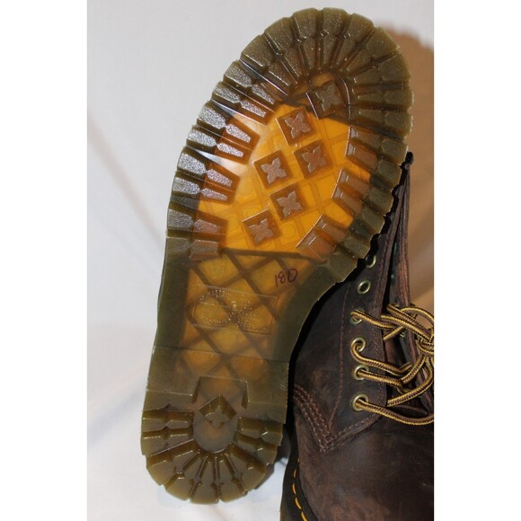 DR. MARTENS MEN\'S CRAZY HORSE LEATHER 1460 COMBAT BOOTS‎ BROWN NEW main image 4